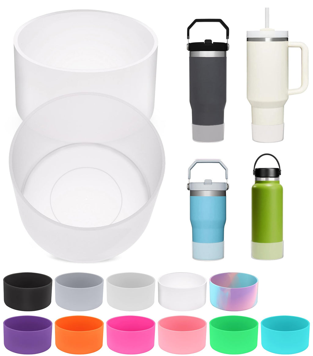 PICcircuit 2PCS for Stanley Boot, Silicone Bottom for Quencher Adventure 40oz 30oz IceFlow 20oz 30oz Bottle&for Hydroflask Tumbler 12-24oz for Stanley Cup Accessories Avoid Scratches&Noise