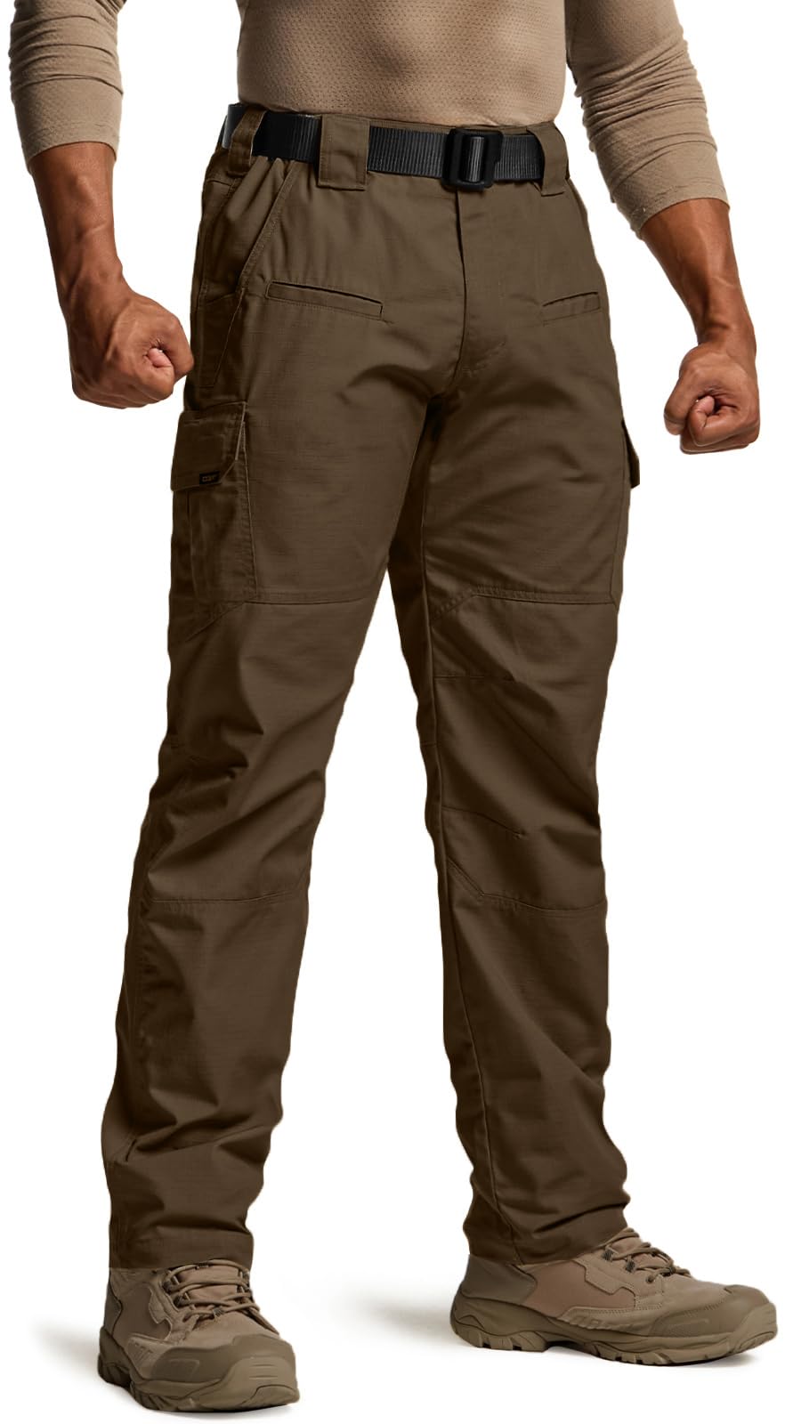 CQR Men's Tactical Pants, Water Resistant Ripstop Cargo Pants, Lightweight EDC Work Hiking Pants, Outdoor Apparel, Raider Tundra, 34W x 30L