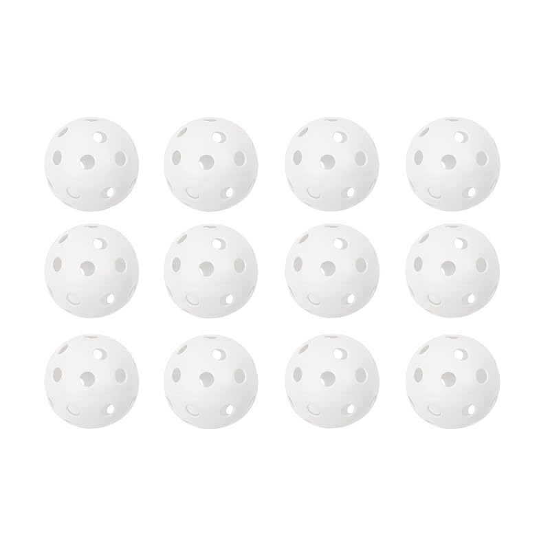 9 Inch Hollow Plastic Baseballs - Lightweight Practice Balls, Pack of 12 (White)