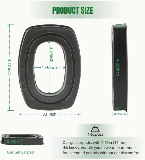 Howard Leight Gel Ear Pads - Replacement Cushions for Impact Sport, Pro, Sync & More | Comfortable Fit