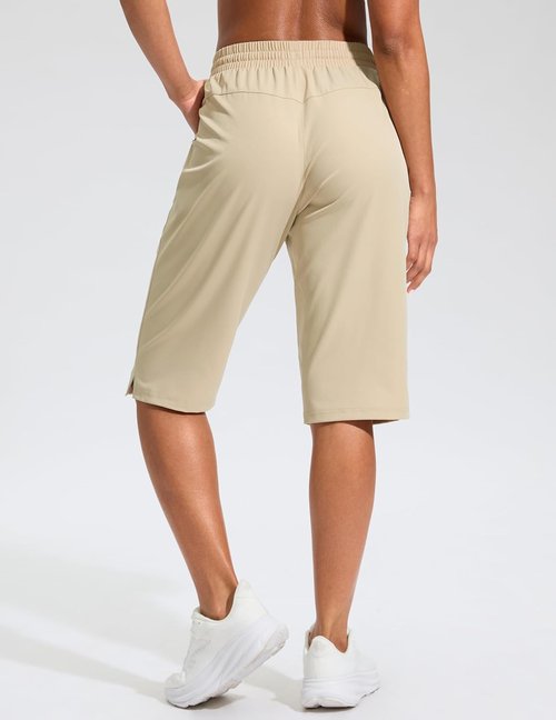 G Gradual Women's Hiking Shorts - Lightweight Quick-Dry Bermuda with Zipper Pocket | 13" Knee Length