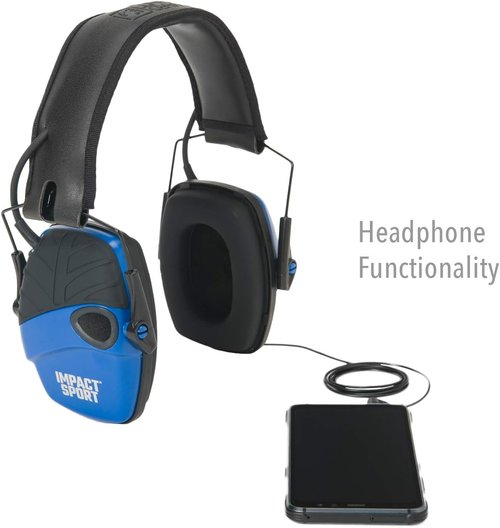 Howard Leight Impact Sport Electronic Shooting Earmuff - Sound Amplification, Real Blue Color