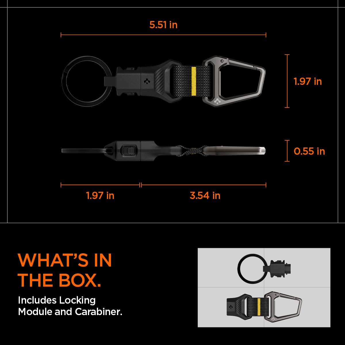 Spigen Life Magnetic Keychain Key Holder Quick Release Magnetic System and Secure Lock System, Detachable Magnetic Keychain Carabiner Key Ring Clip, Car Keychain Clip for Men Women