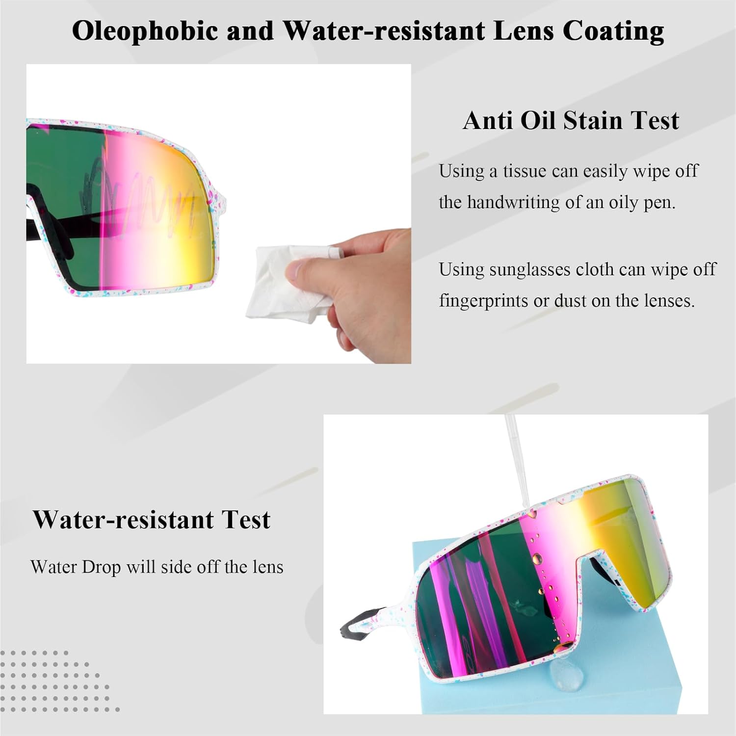 Ukoly Cycling Glasses - HD Lens Sports Sunglasses with UV400 Coating for Men & Women | 650 Size