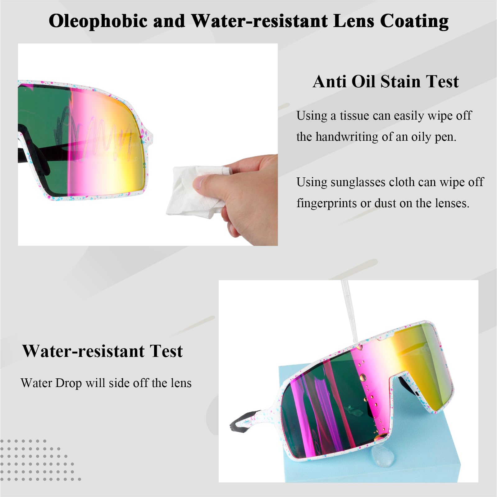 Ukoly Baseball/Running Sunglasses Cycling Glasses For Men Women,Sport Sunglasses HD Lens UV400 Protection TR90 Frame 650 (HD Pink)