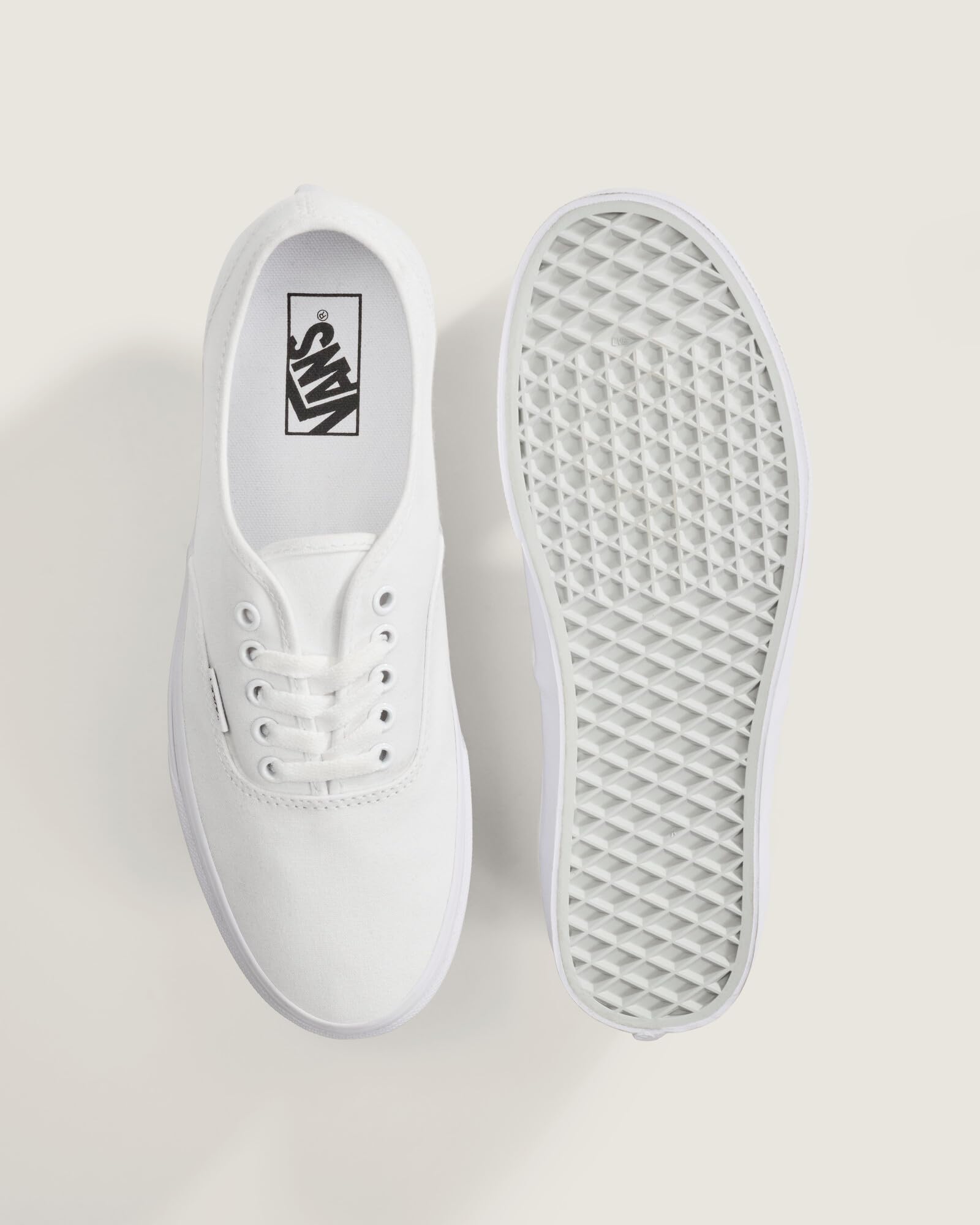 Vans Unisex Authentic Unisex Sneakers, True White, 13 US Women/11.5 US Men