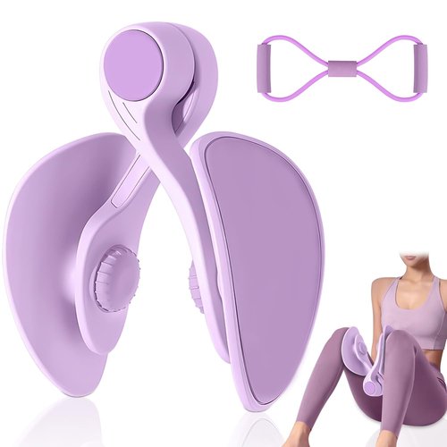 Kmise Thigh Master Thigh Exerciser,Pelvic Floor Muscle Trainer,Kegel Trainer for Postpartum Rehabilitation, Arm/Leg/Hip/Inner Thigh Exercise Workout Equipment for Women Come with 8-Shaped Tension Band