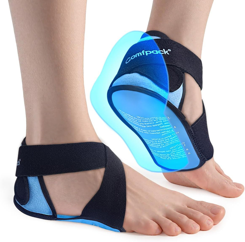 Skiennix Plantar Fasciitis Relief Ice Packs - Adjustable Hot & Cold Therapy Wraps for Heel Pain Relief | 2PCS