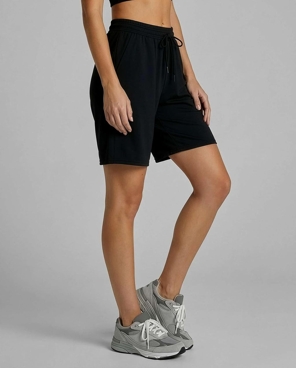 Real Essentials Women's Dry-Fit Athletic Bermuda Shorts - 7" High Waisted | Plus Size Available