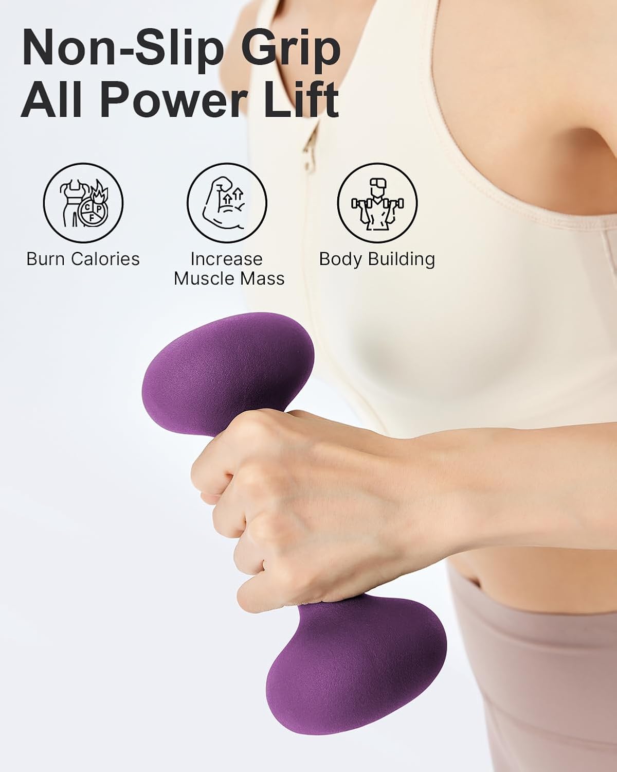 YOTTOY Dumbbell Set for Women - 2 to 15 Pound Non-Slip Hand Weights for Home Workouts | Portable Neoprene Design