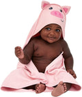Dock & Bay Customized Baby Towel - Hooded Bath Towel with Embroidery | Quick Dry, Super Absorbent - Parker Pig - Small