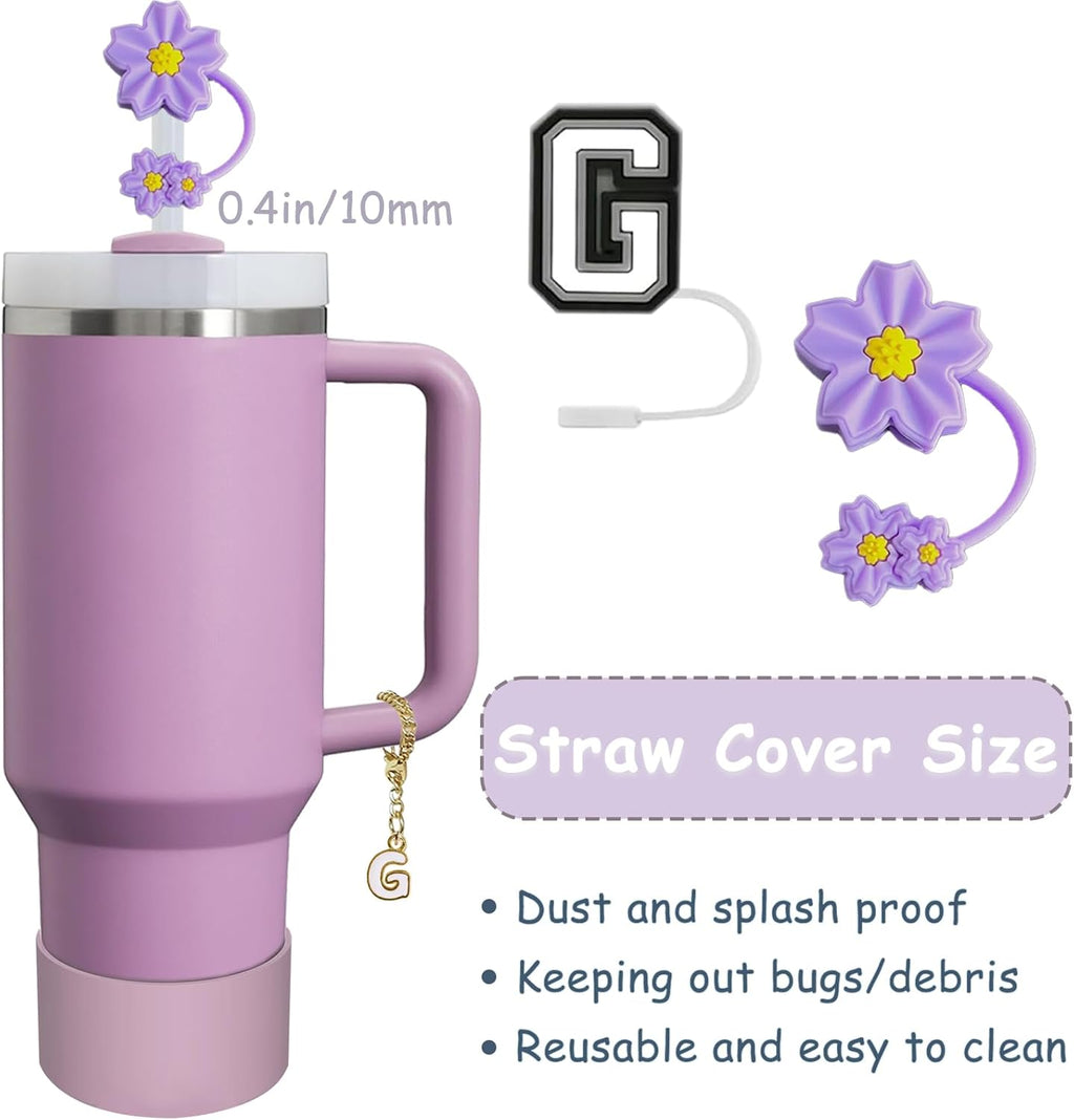 Stanley Cup Accessories Set - 2 Straw Covers, 1 Spill-Proof Stopper & 1 Handle Charm for 30/40 Oz Tumblers