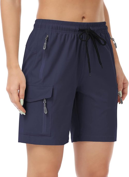 GymBrave Women's Hiking Shorts - Quick Dry Lightweight Cargo Design with Pockets for Outdoor Adventures