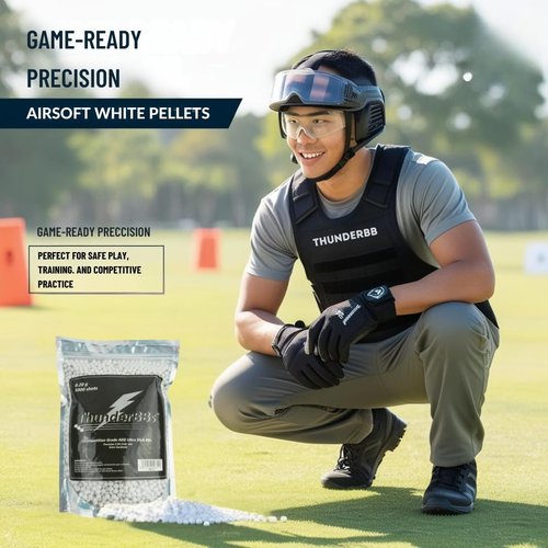 Thunder BBs TBB0.20 Airsoft BBS 0.20G, Competition Grade, White, 5000 Rounds/Bag