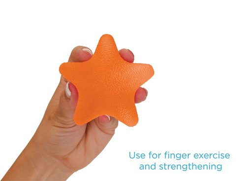 NOVA Hand Exerciser Star, Hand Grip Squeeze Star for Strength, Stress and Recovery, Comes in 3 Resistance Levels - Pink Soft, Orange Medium and Blue Firm