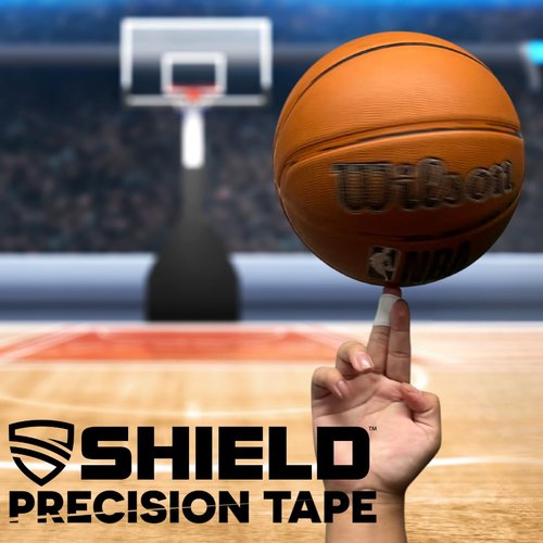 SHIELD 1 Inch Athletic Tape – Precision Tape 12 Pack – Strong Cotton, No Residue – Made in USA – Rigid Sports Wrap for Fingers, Thumbs, Toes, First Aid, Training