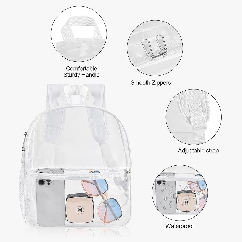 USPECLARE Clear Backpack - Stadium Approved 12x6x12 Waterproof Bag for Events & Concerts