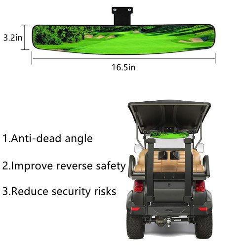 WLOOD Golf Cart Side Mirror and Central Mirror (Golf Cart View Mirrors )