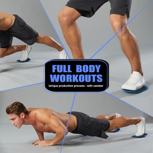 metaball Gliding Discs Core Sliders(Curved Arc) Smooth Use On Carpet Floor Exercise Sliders Equipment.Compact Core Gliders for Home Gym - Fitness Equipment & Full-Body Workout Accessories (Blue)