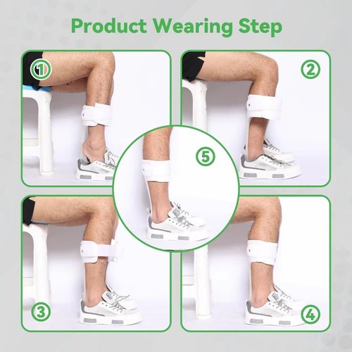 Orthomen AFO Brace for Foot Drop, Ultra Thin Drop Foot Support Brace to Prevent Tripping, Lightweight Ankle Foot Orthosis for Natural Gait, Fits in Shoes for Men & Women (M-Left)