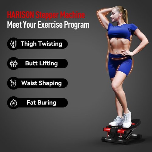 HARISON Mini Stepper - Portable Under Desk Exercise Machine with LCD Monitor | 300LBS Capacity