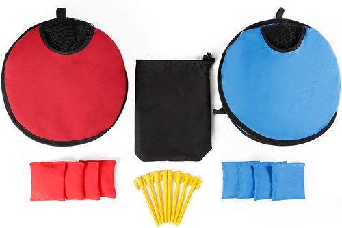 G4Free Portable Collapsible Cornhole Game Set - 5 Holes, 8 Bean Bags, Carrying Case | 3ft x 2ft for Camping & Travel