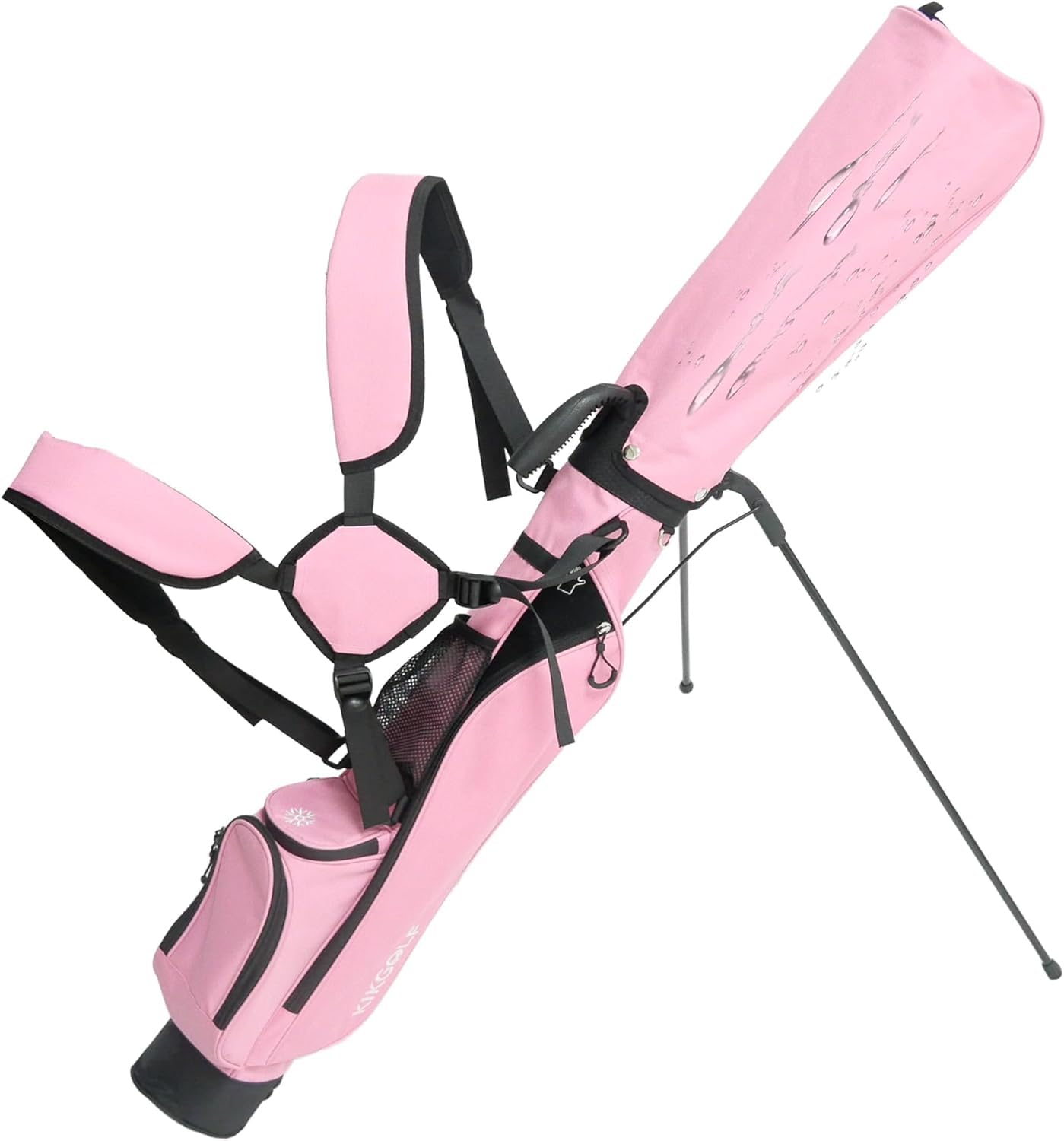 Sunday Golf Stand Bag Lightweight Golf Bag for Par 3 & Driving Range with 3 Zippered Pockets, Cooler Bag, Rain Hood and Adjustable Dual Strap System,Golf Club Carry Bag Suitable for Men & Women (Pink)