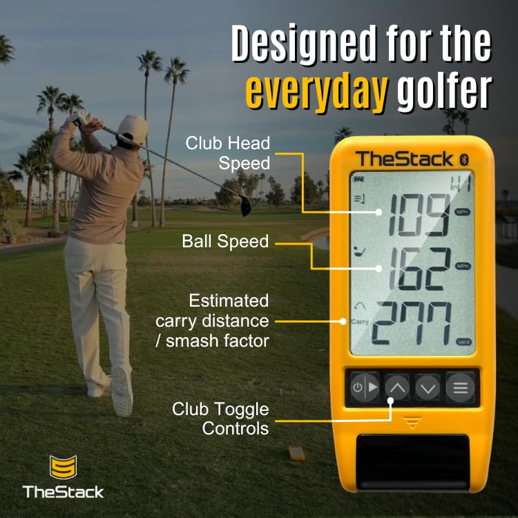 TheStack Radar Portable Golf Launch Monitor with Swing & Ball Speed Tracking