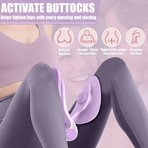 Kmise Thigh Master Thigh Exerciser,Pelvic Floor Muscle Trainer,Kegel Trainer for Postpartum Rehabilitation, Arm/Leg/Hip/Inner Thigh Exercise Workout Equipment for Women Come with 8-Shaped Tension Band
