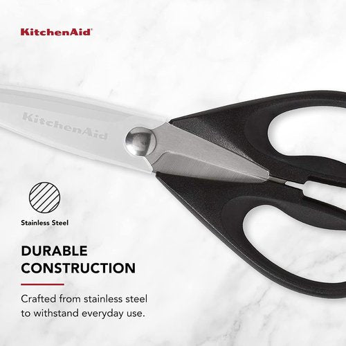 KitchenAid Kitchen Shears - Durable Stainless Steel Scissors with Protective Sheath | 8.72 Inch, Black