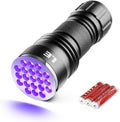 LE Black Light Flashlight - Compact UV Light with 21 LEDs for Detecting Stains & Inks | 395nm