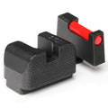 TAG PRECISION Optics Ready Gun Sights Compatible with Glock 10MM/.45 ACP | Durable CNC Machined Steel Nitride Coated Front & Rear Handgun Sights with Easy Customization | Fiber Front, Plain Rear (TSH)