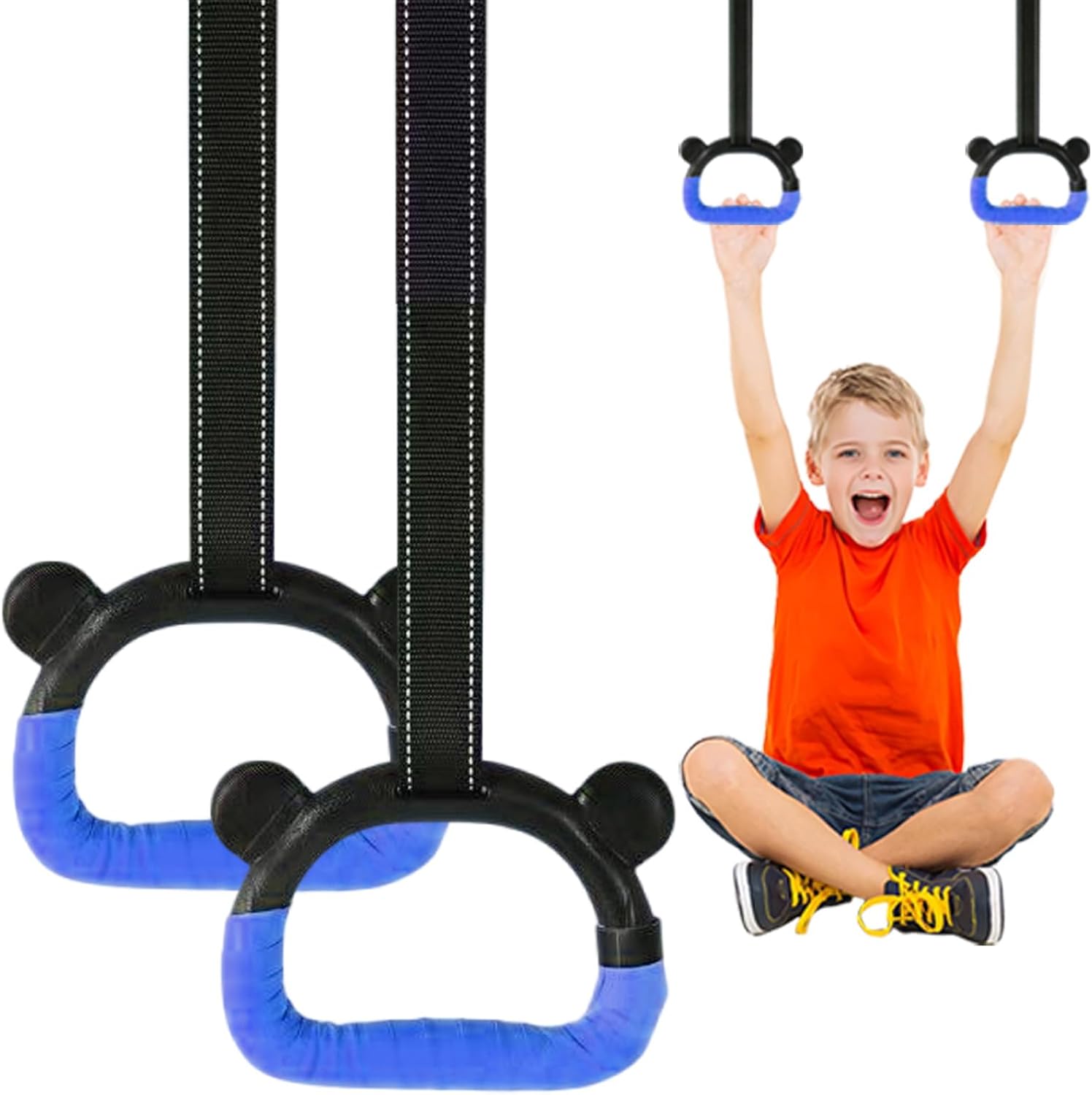 Skiennix Kids Gymnastics Rings - Adjustable Strap Strength Training Equipment for Home Use
