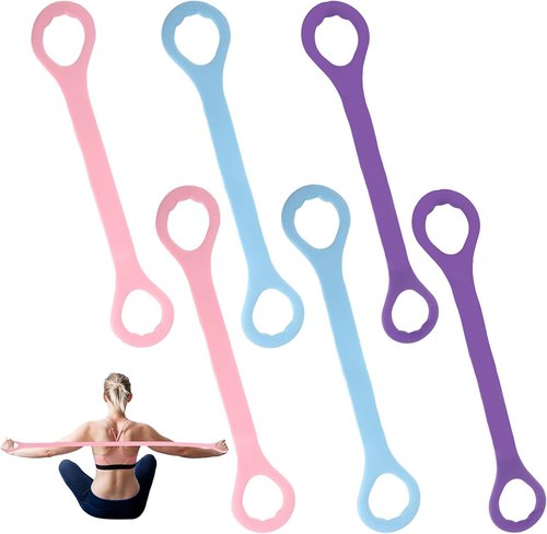 Figure 8 Resistance Bands by [Brand Name] - 6 Pack TPE Elastic Fitness Ropes for Strength Training & Stretching