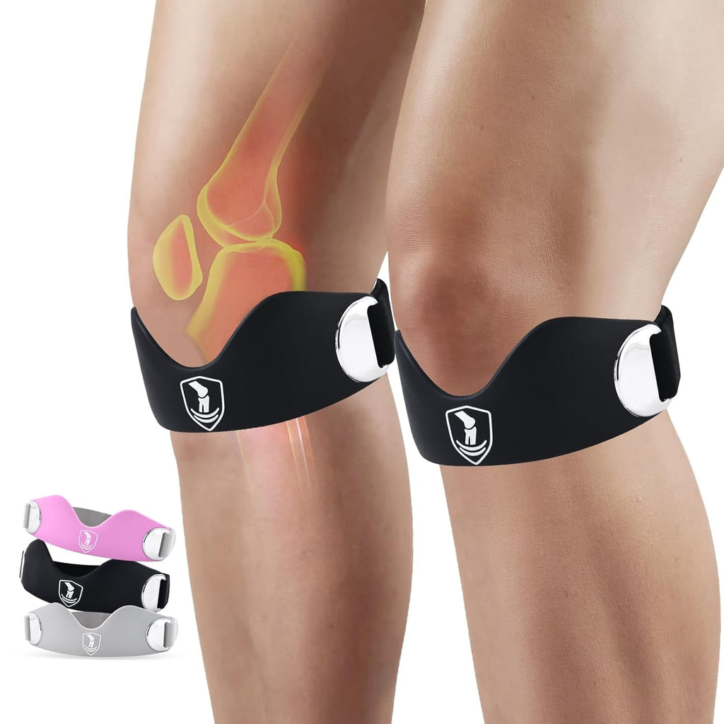Regine Switzerland Patellar Tendon Support Strap - 2 Pack for Enhanced Knee Stability | Black