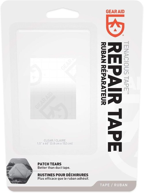GEAR AID Tenacious Tape - Clear Repair and Seam Tape for Tents & Vinyl | 1.5" x 60" Roll