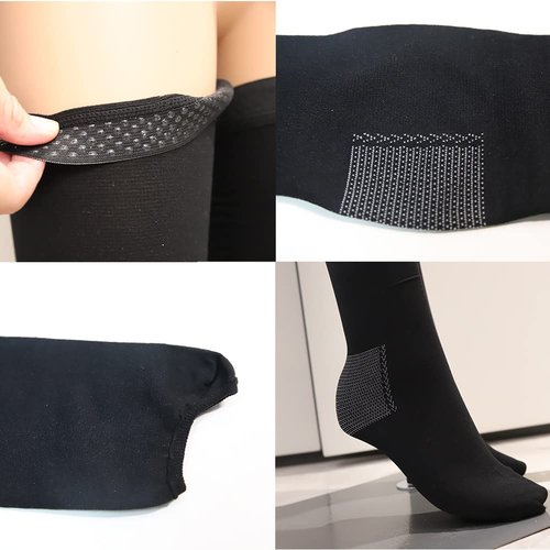Medical Compression Thigh High Anti Embolism Stockings 15-20mmHg, for Edema, Varicose Veins, Swelling with Inspection Hole, Women & Men