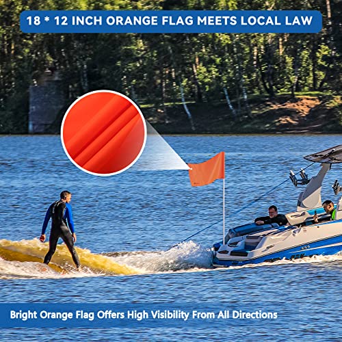 Water Ski Flag 48 Inch Safety Boat Flag for Watersports & Wakeboarding