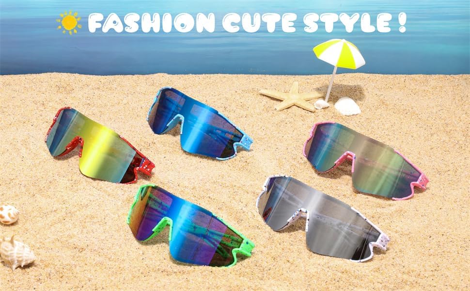 YuJian Kids Sunglasses - UV Protection Baseball & Softball Shades for Boys & Girls | 3-Pack