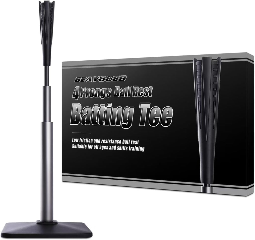 Skiennix 4-Prongs Ball Rest Batting Tee - Adjustable 23" to 44" for Baseball & Softball Hitting