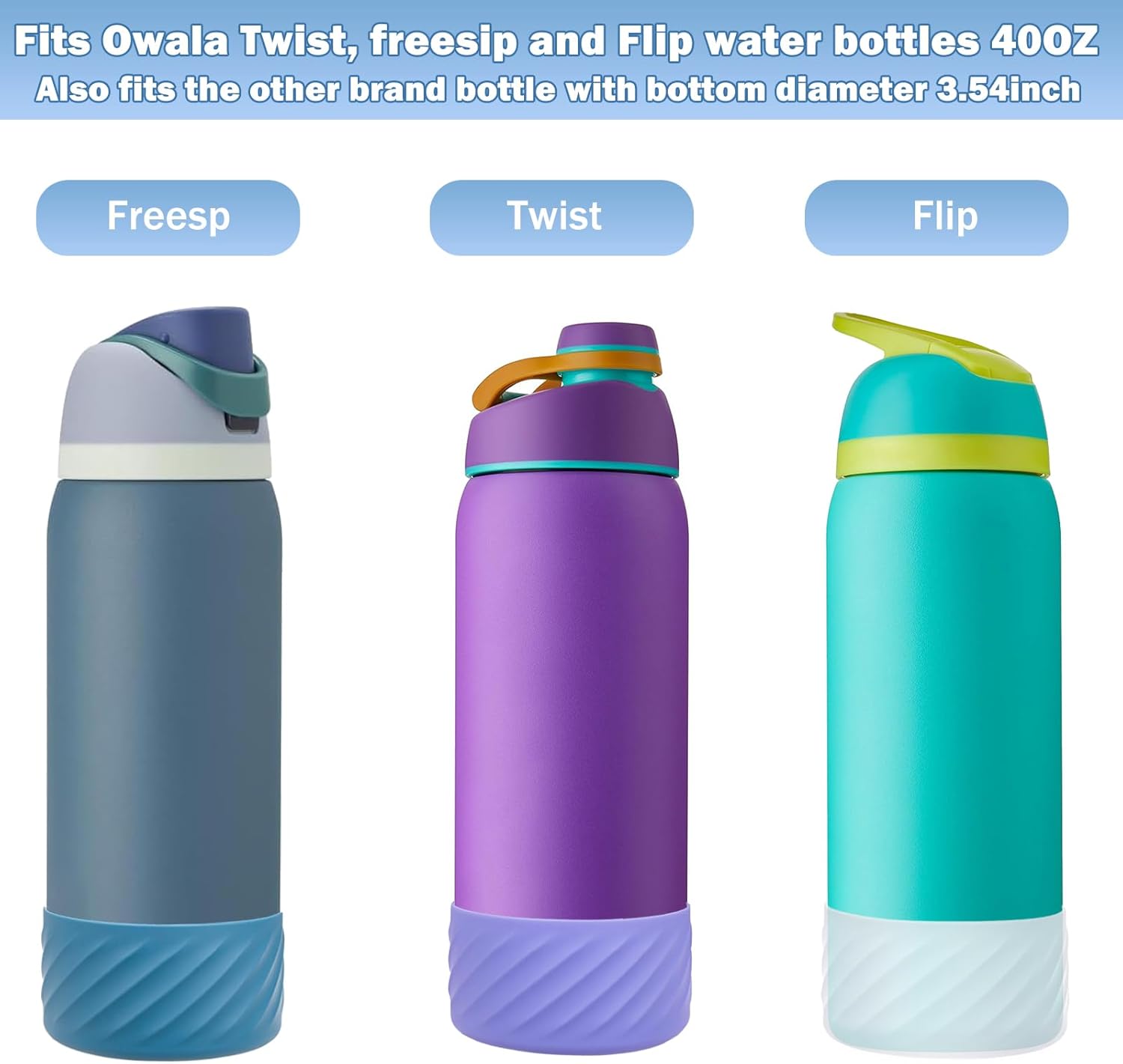 Owala Silicone Boot Base Sleeve - 2Pcs Protective Bottom Bumper for Water Bottle | BPA Free