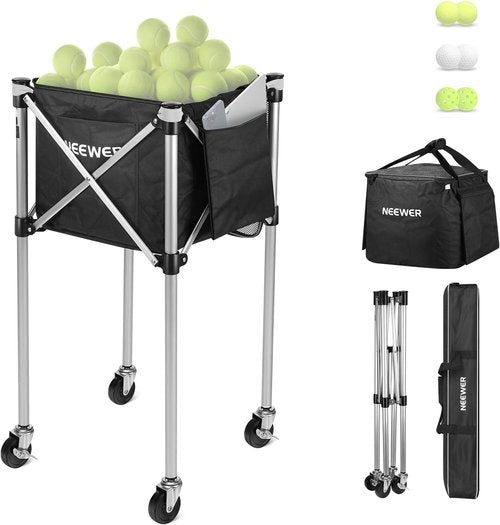 NEEWER Tennis Ball Hopper - Durable Pickleball Retriever Cart for Easy Training & Teaching