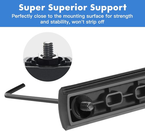 Bontok Picatinny Polymer Accessory Rail Set - 3 to 13 Slots with T-Nuts & Screws, Rounded Corners