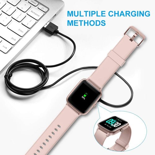 Compatible with AMAZTIM M3E Smart Watch Charger, Magnetic Replacement Charging Cable Compatible for AMAZTIM M3E Smart Watch (Black+Black)