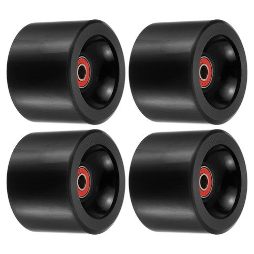 PATIKIL 70mm 78A Longboard Wheels with Red ABEC-9 Bearings, 4 Pack Soft Cruiser Wheels Street Wheels for Skateboards Skateboard Wheel PU Black