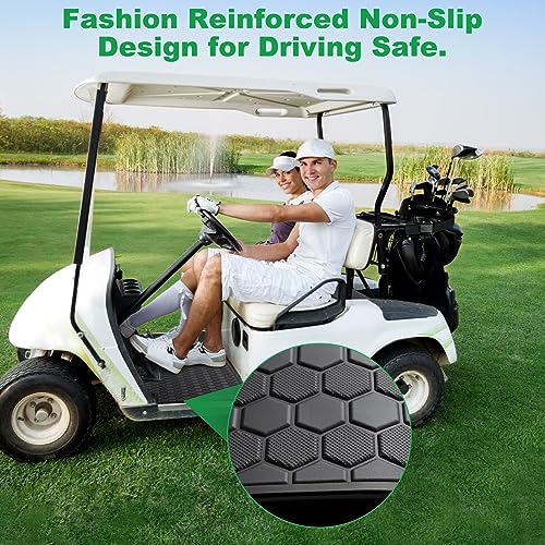 Golf Cart Floor Mat Anti-Slip Hexagonal Pattern Black Trim for Club Car Precedent & Onward