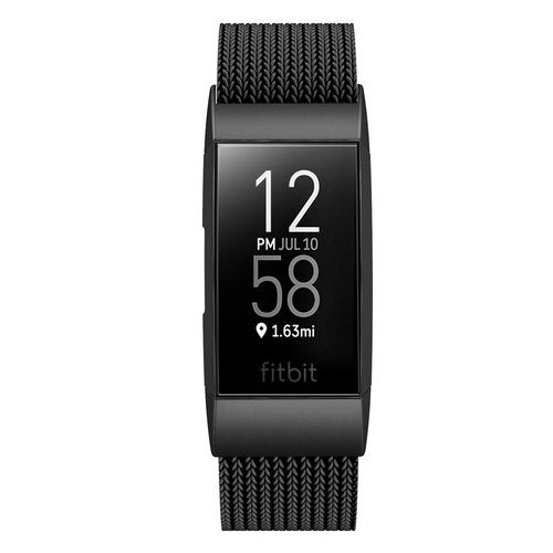 Meikeio Stainless Steel Metal Bands for Fitbit Charge 4/Charge 3/Charge 3 SE, Replacement Strap Wrist Band Compatible with Charge 3/4/3 SE for Women Men(Small, Black)