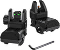 Skiennix Folding Fiber Optic Sights - Flip-Up Front & Rear Backup Sights for Picatinny Rails | Red & Green Dots