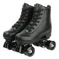 XUDREZ Double-Row Roller Skates for Unisex - PU Leather High-Top Four-Wheel Shiny Skates (Black Wheel, Women's 10.5 / Men's 9)