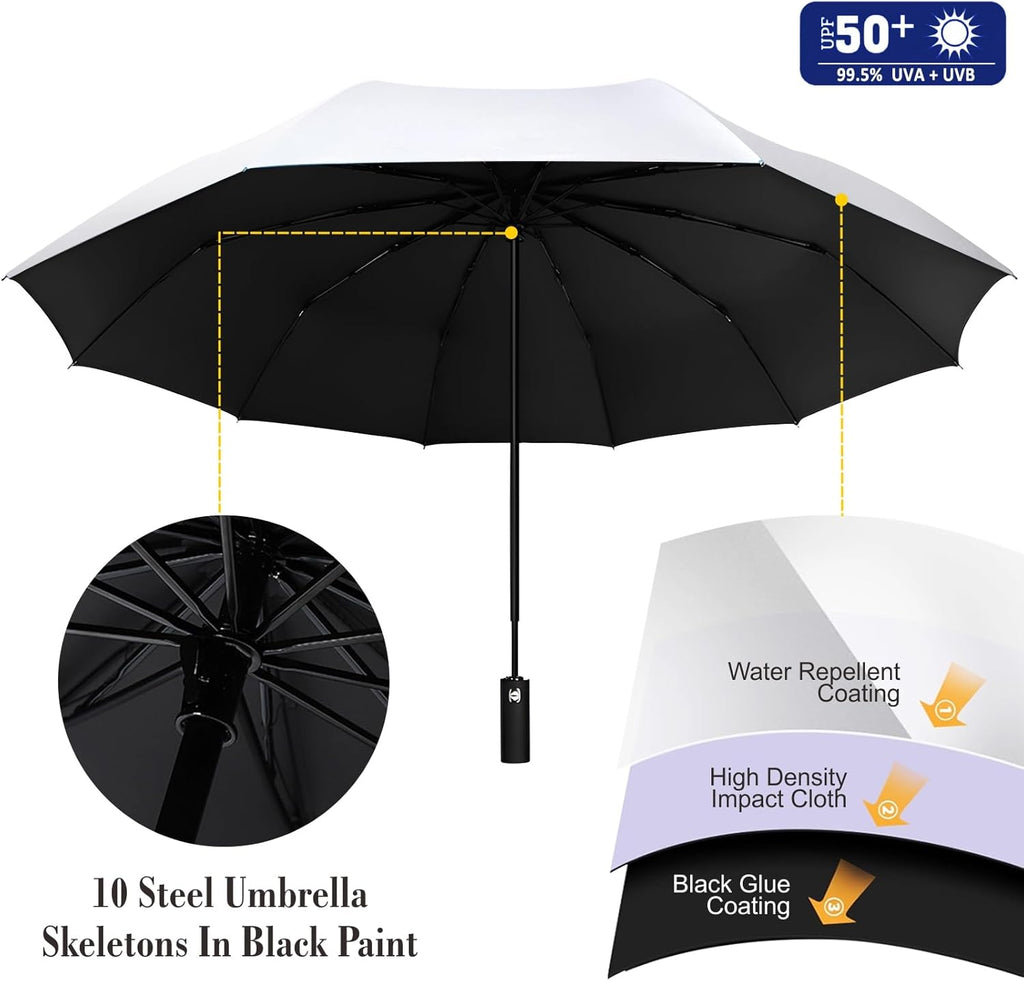 Skiennix UPF 50+ Beach Umbrella - Adjustable Universal Clamp for Ultimate Sun Protection